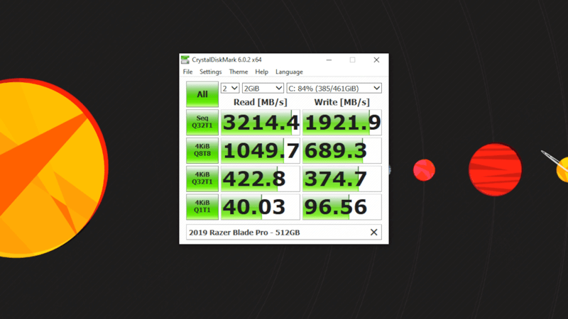 Razer Blade Pro Drive Speed