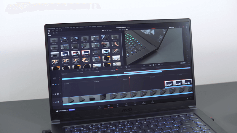MSI PS63 Video editing performance