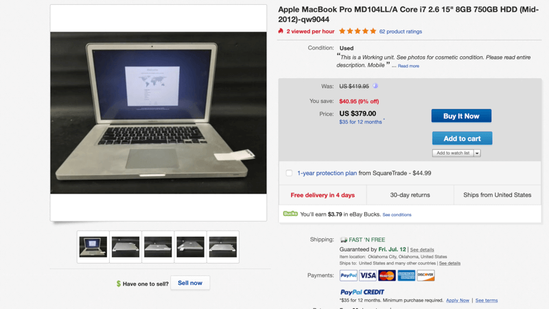 Mid 2012 Unibody MacBook Pro 15-inch