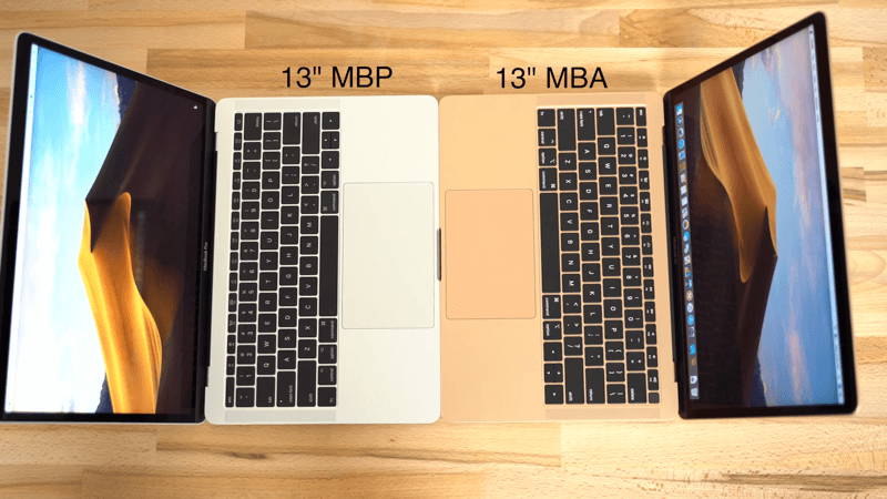 Trackpads Size Comparison: MacBook Pro 13 and MacBook Air
